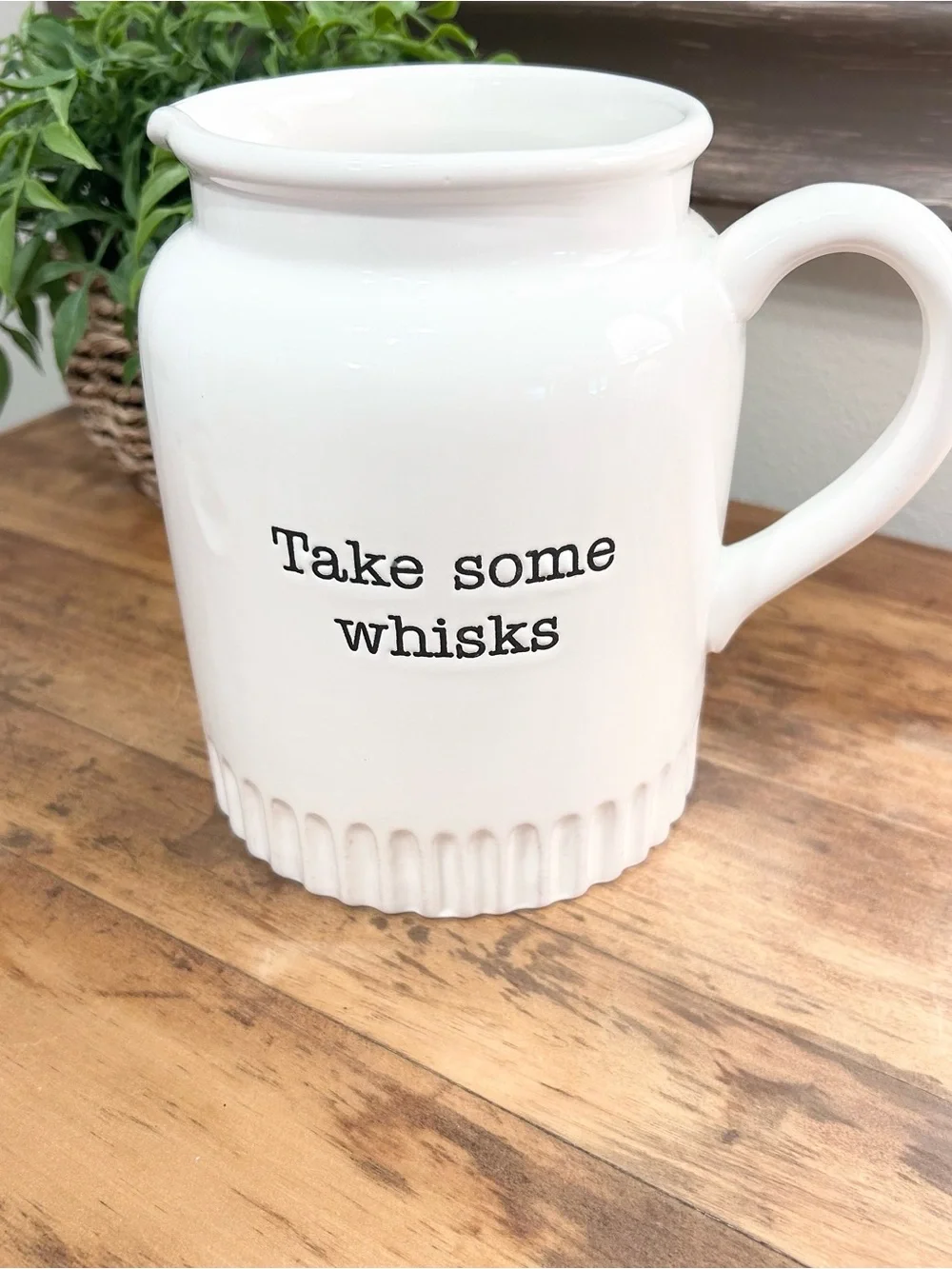 MudPie Take Some Whisks 6.5 Tall 4.5 Wide Decorative Pitcher/Utensil Holder